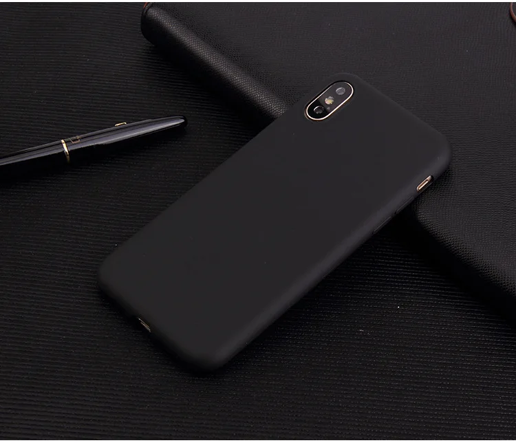 Soft TPU Phone Case For iPhone 7 6 6s 8 X Plus 5 5s SE XR XS Max Ultrathin Simple Solid Candy Color Back Cover (14)