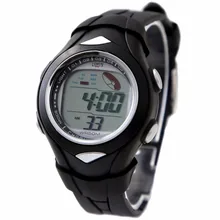 Цифровые наручные часы черный ремешок черный корпус Дата сигнальная Подсветка Черный Ободок детские часы цифровые часы