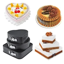 3 шт./компл. выпечки инструменты для кекса съемный дно формы для выпечки сердце квадратные Форма формы торт Кухня аксессуары YKS4856