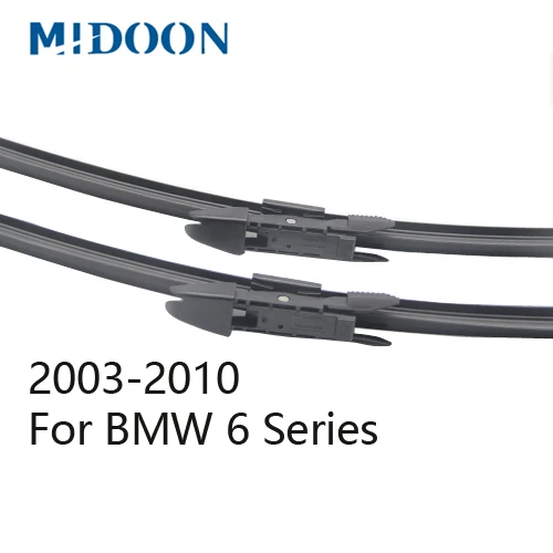 MIDOON стеклоочистителей для BMW серий 6 E63 E64 F06 F12 F13 630Ci 630i 645Ci 640i 650i 635d 640i 640d 640d xDrive M6 - Цвет: For(E63)2003-2010