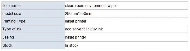 clean room environment wiper