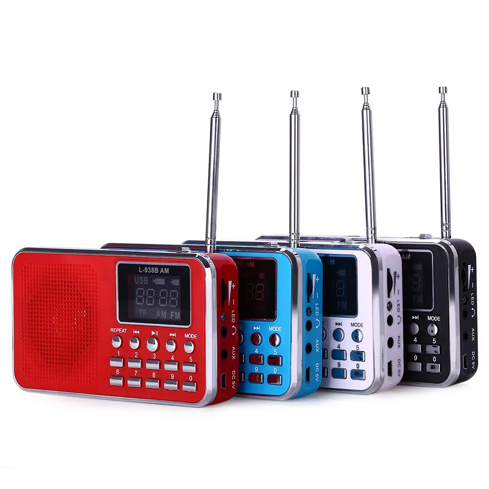 L 938B Portable AM / FM Radio Speaker Music Player with MP3 music player USB port 8GB micro SD