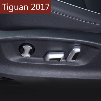 

Car Styling Seat Adjustment Button Switch Cover Interior Decoration For Volkswagen VW Tiguan MK2 2016 2017 2018 Accessories