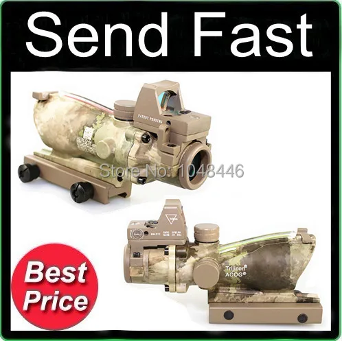 Cheap 5pcs/lot Trijicon TA31 ACOG Style 4X32 AT Real Fiber Source Red Illuminated Sight Scope w/ RMR Micro Red Dot or Green Dot