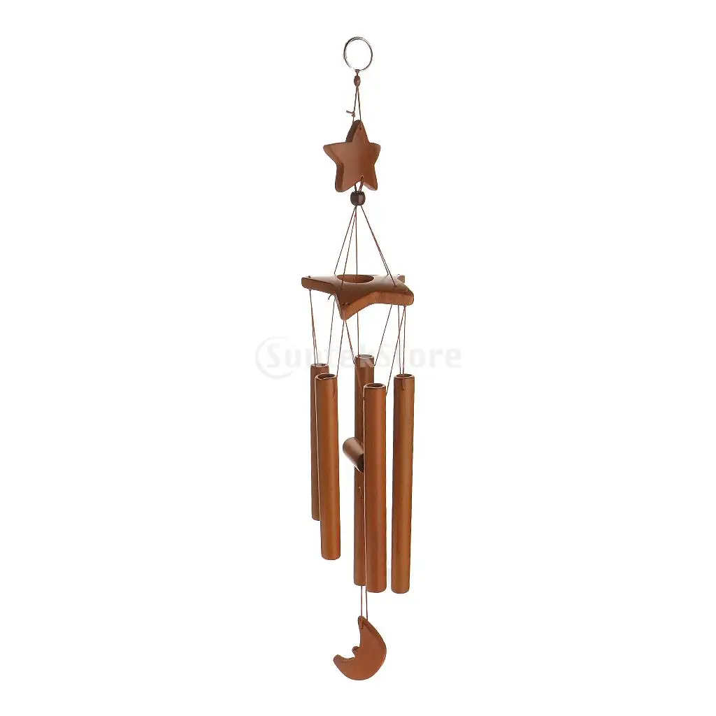 Бамбуковая звезда 5 трубок колокольчики мобильный Windchime церковный колокольчик подвесной Декор