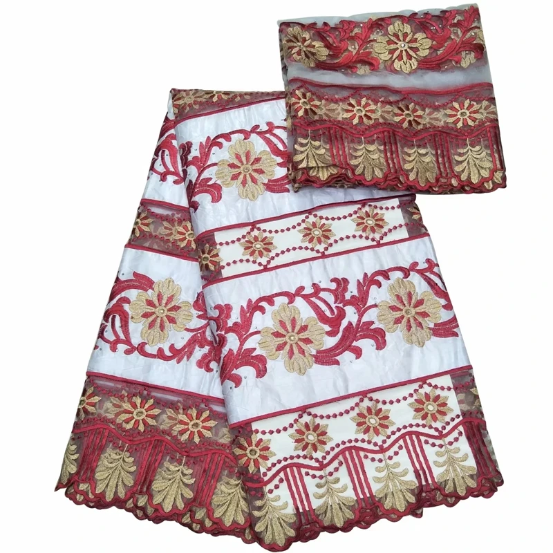 

2019 african women bazin material cloth riche lace beading top quality nigerian gele headtie 5+2yards/lot