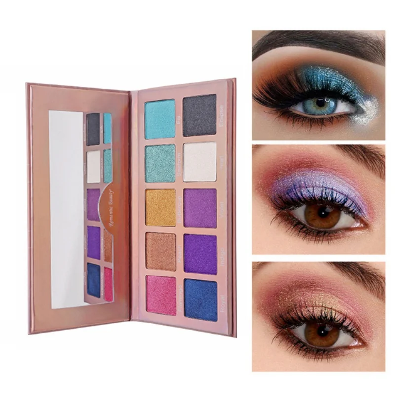 

2019 New Arrival 10 colors Glitter Eyeshadow Palette Makeup Matte Shimmer Pigmented Charming Eye Shadow Powder Pallette