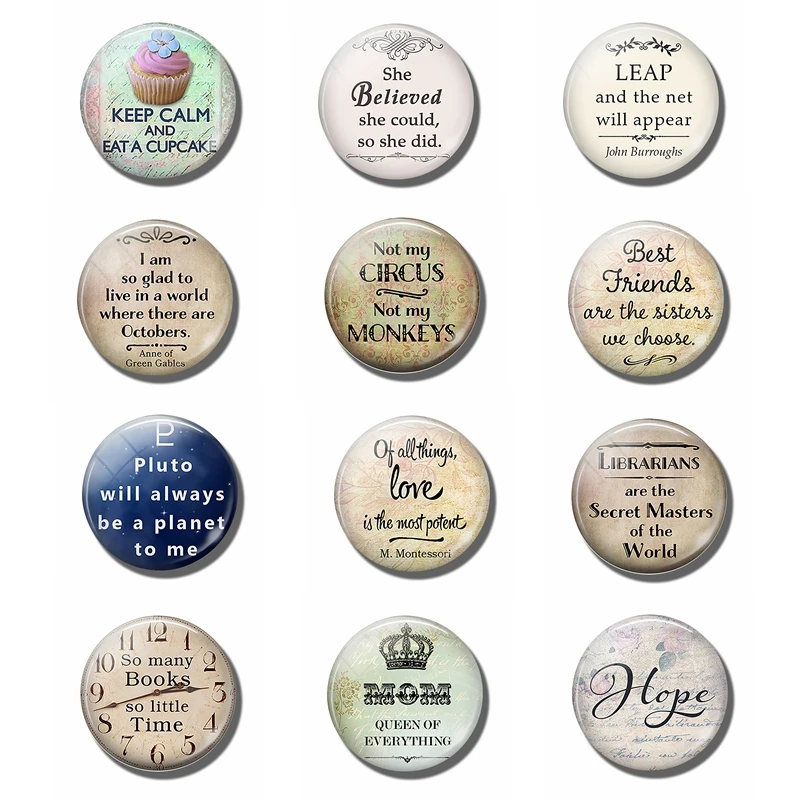 

Love Is The Most Potent...Quotes Fridge Magnet Set 12pcs 25MM Glass Dome Inspirational Letter Refrigerator Magnetic Holder
