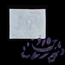 Epoxy Clear Silicone Resin Liquid Mold Feather Pendant Casting Beads Crystal Molds DIY Jewelry Making Tool Hand Craft