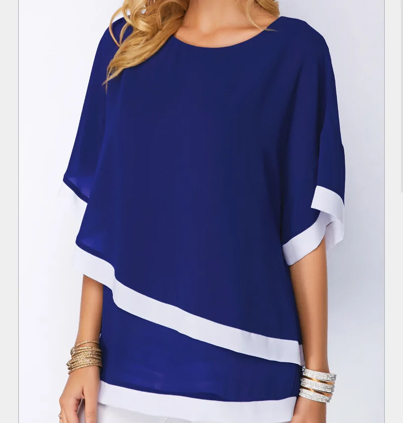 

Women's Batwing Sleeve Chiffon Irregularity Tops