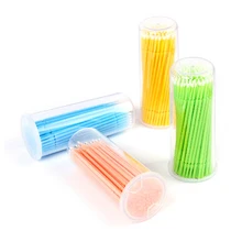 100 шт./компл. микро ватный тампон кисти для удаления палочки для наращивания ресниц принадлежности для макияжа