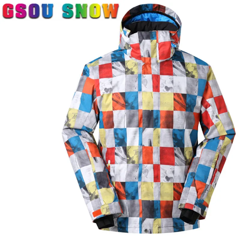 

Gsou Snow skiing Ski Jacket Men Warmth Thicken Snowboard Jacket Waterproof 10000 Breathable Outdoor snow coat winter clothing