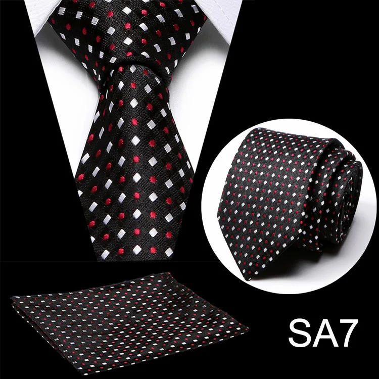 Мужской галстук Шелковый тканый галстук, жаккардовый наборы с платком для формальной Свадебная деловая Вечеринка Мужская рубашка аксессуары