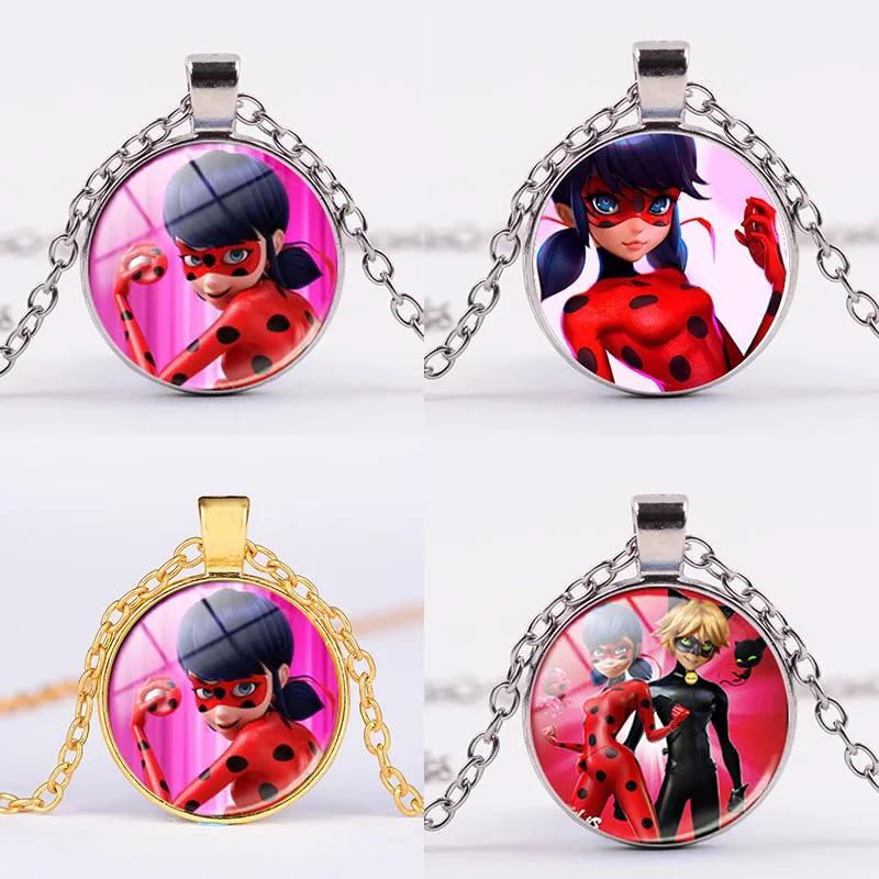 

Cute Miraculous Ladybug and Cat Noir Necklace Earrings Toys Stud Earrings Adrien Marinette Figure Toys Pendant Lady Bug Cat Noir