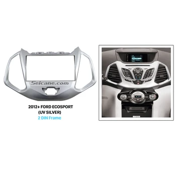 

Seicane UV Silver Double Din Car Radio Fascia for 2012 2013 2014+ Ford Ecosport Auto Stereo DVD Player Panel Frame Dash Trim Kit