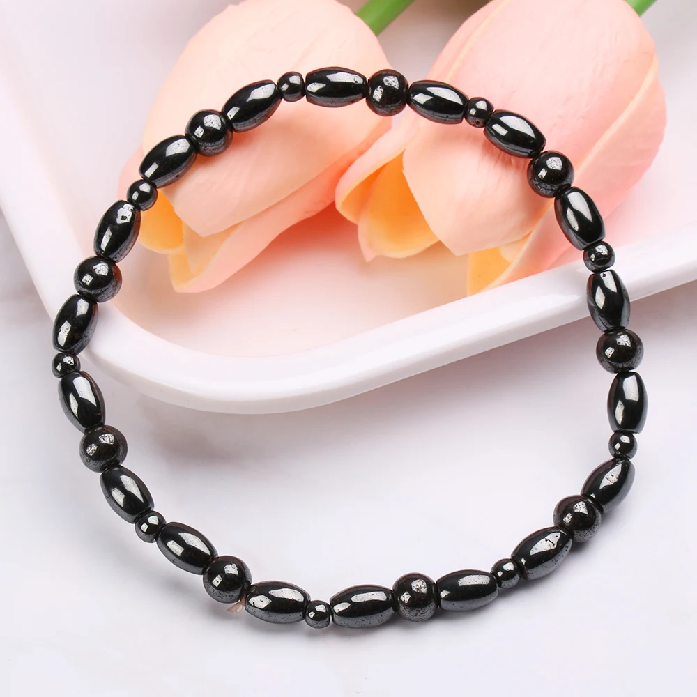 Unisex Titanium Steel Bracelet Stretch Bangle Black Healing