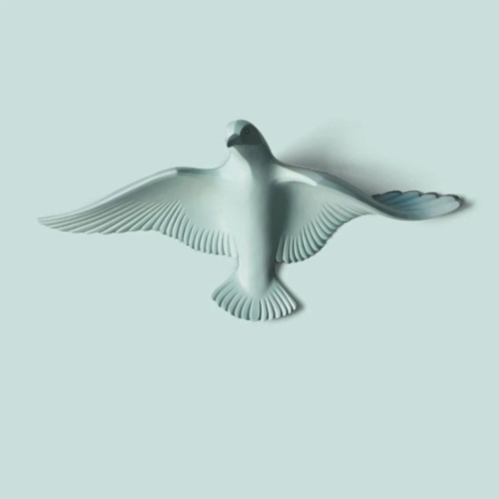 3D Resin Flying Seagull Birds Crafts Wall Art Sculpture Living Room Bedroom Wall Hanging Decoration