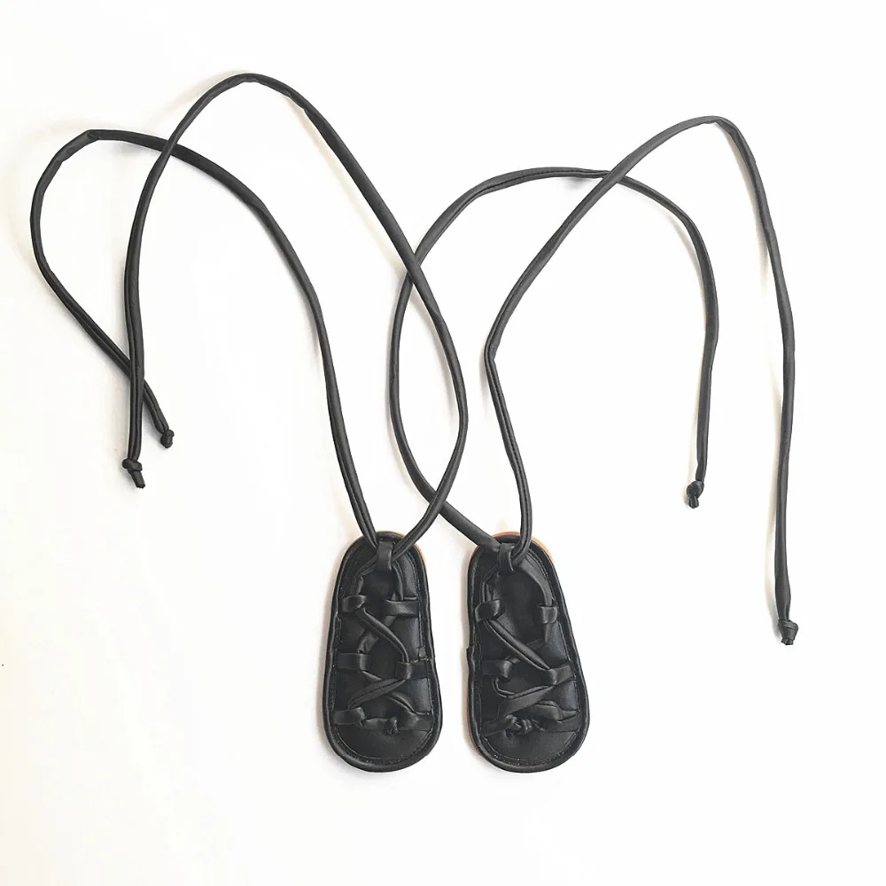 PU Leather Baby Girls Sandals Long Lace Up Shoes Moccasins