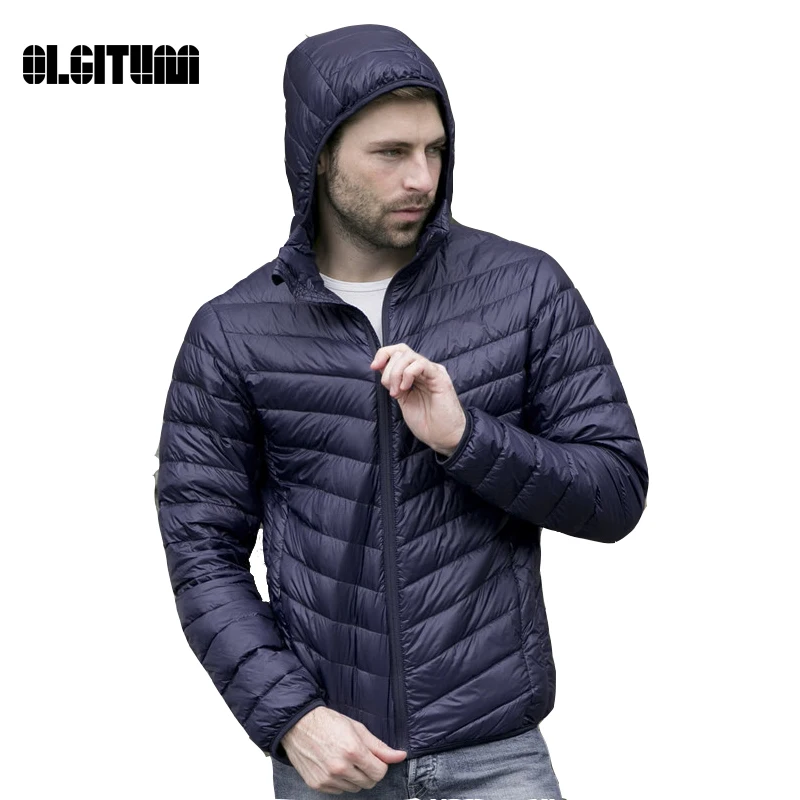 Down Jacket Men Winter Ultralight 95% Duck Down Outdoors Collar Parka Coat