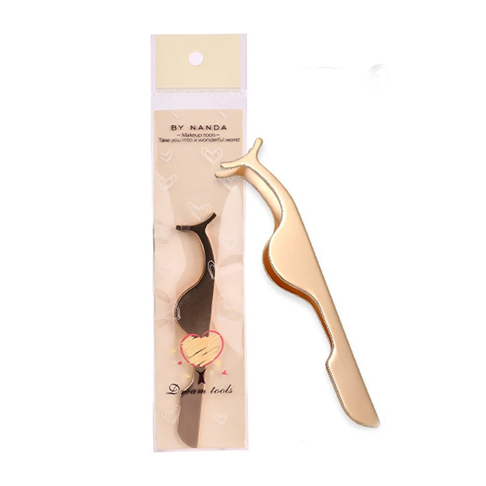 

1pc False Eyelash Tweezers Fake Eye Lash Applicator Eyelash Extension Curler Nipper Auxiliary Clip Clamp Makeup Forceps Tools