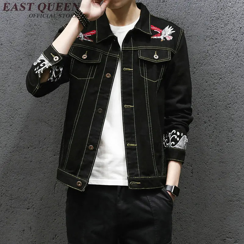 Denim jacket men embroidered jacket male KK2370in Jackets from Men's