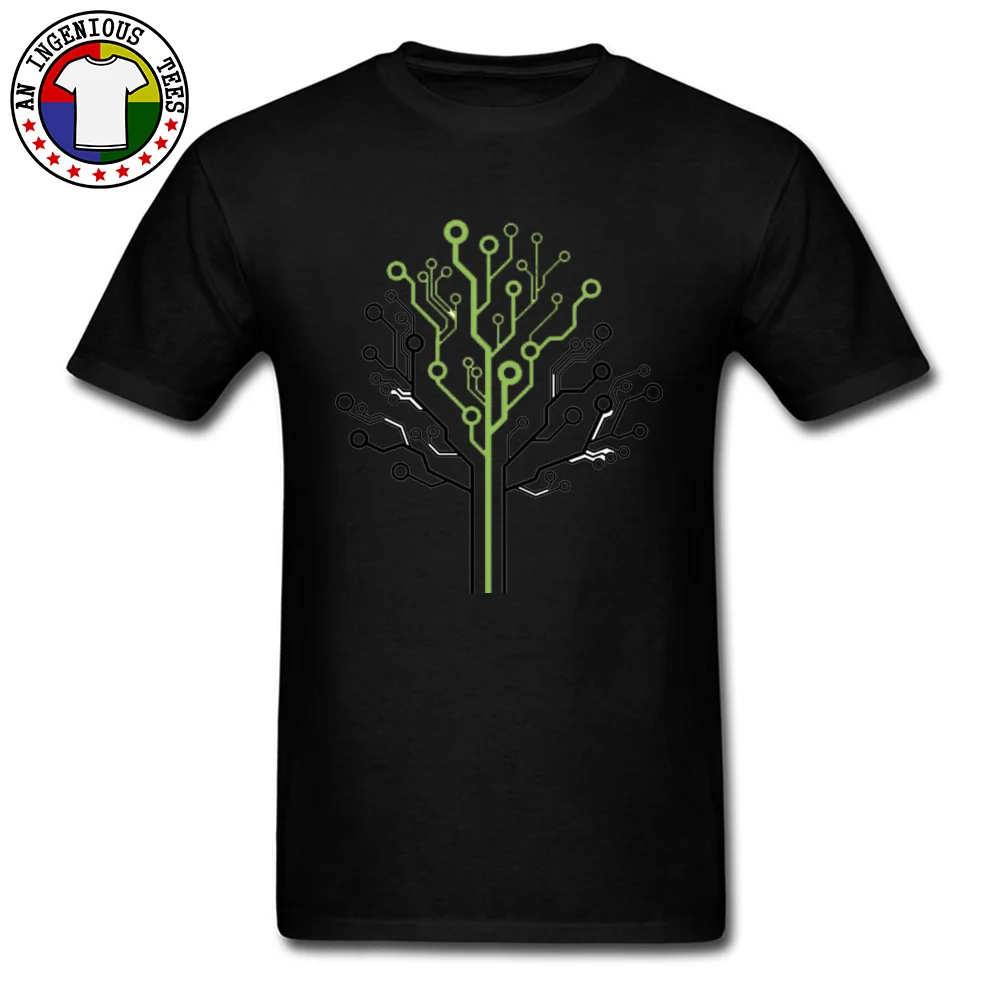 Graphic Men Tops Tees Circuit Tree Services Summer T-shirts 100% Cotton Short Sleeve Family Tee-Shirts Round Neck Circuit Tree Services black