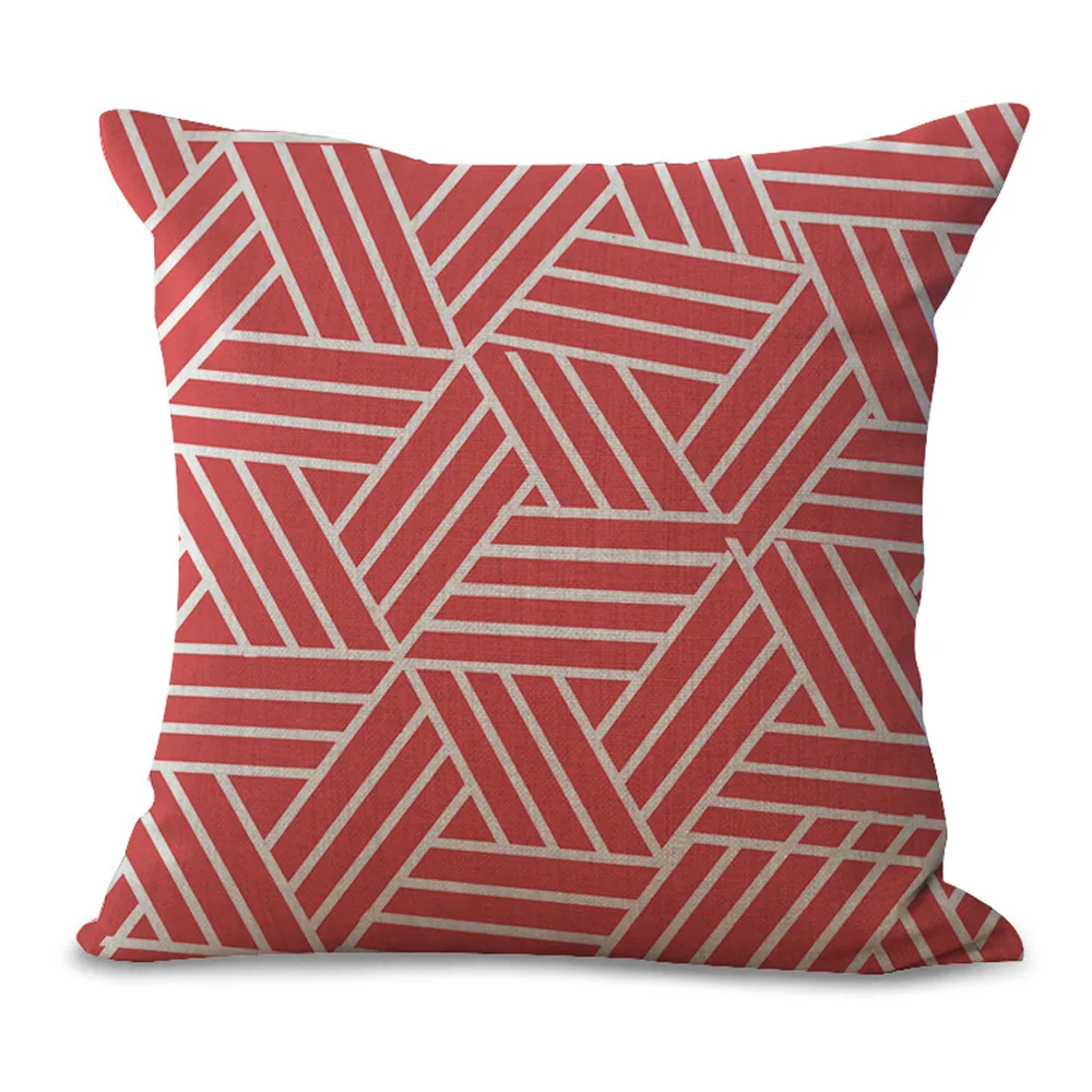 2018 Подушка Чехол 45*45 Home Decor Чехлы красный геометрический пледы наволочки покрытия