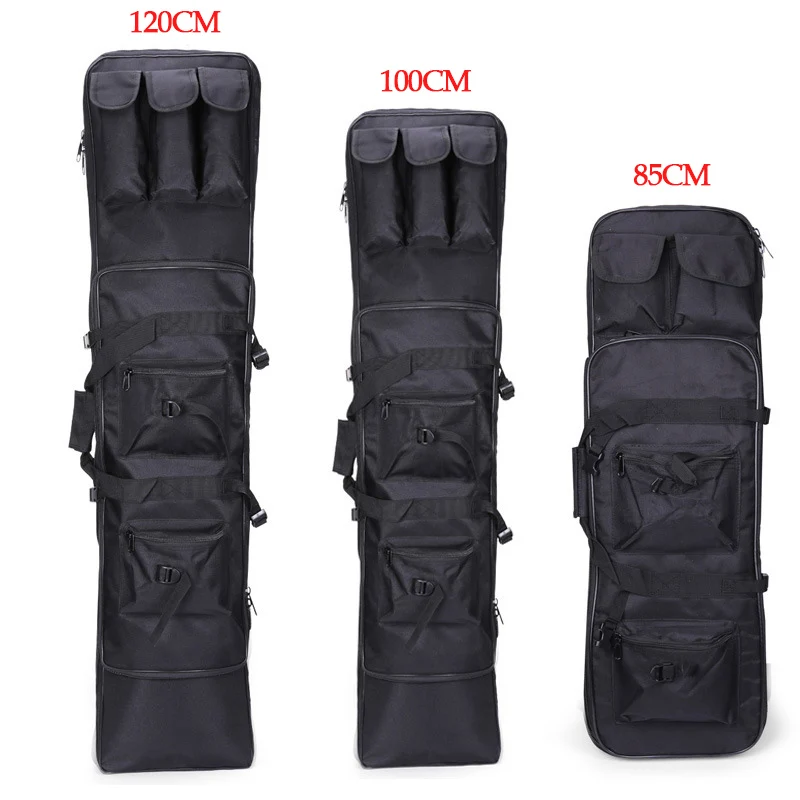

85cm/100cm/120cm Collapsible Soft Outdoor Fishing Bag Black Double Layers Large Capacity Bag for Fishing Gear