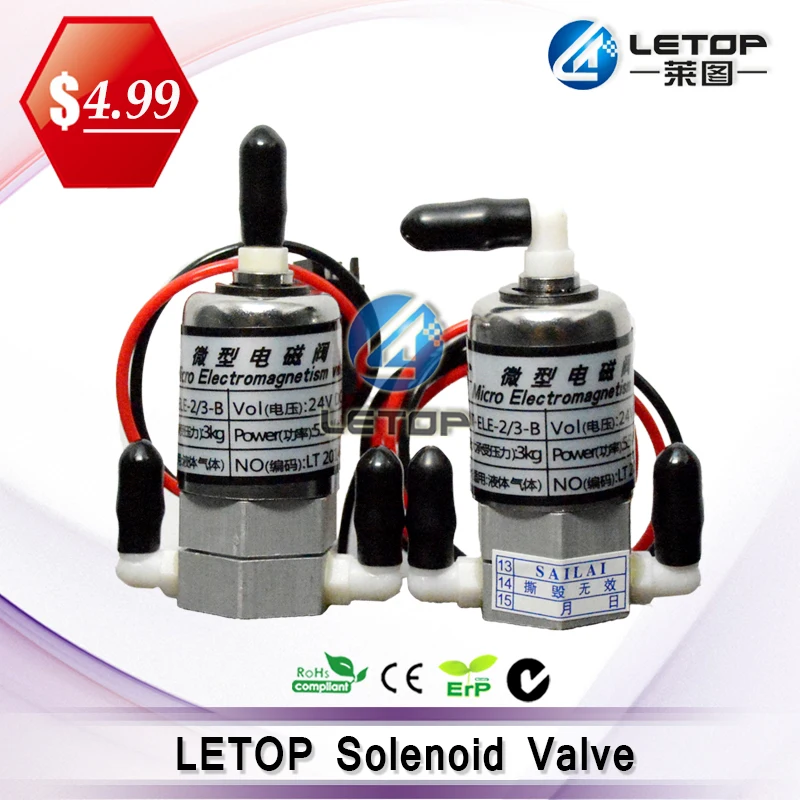 

letop 24v DC solvent ink printer solenoid valve for straight connectors