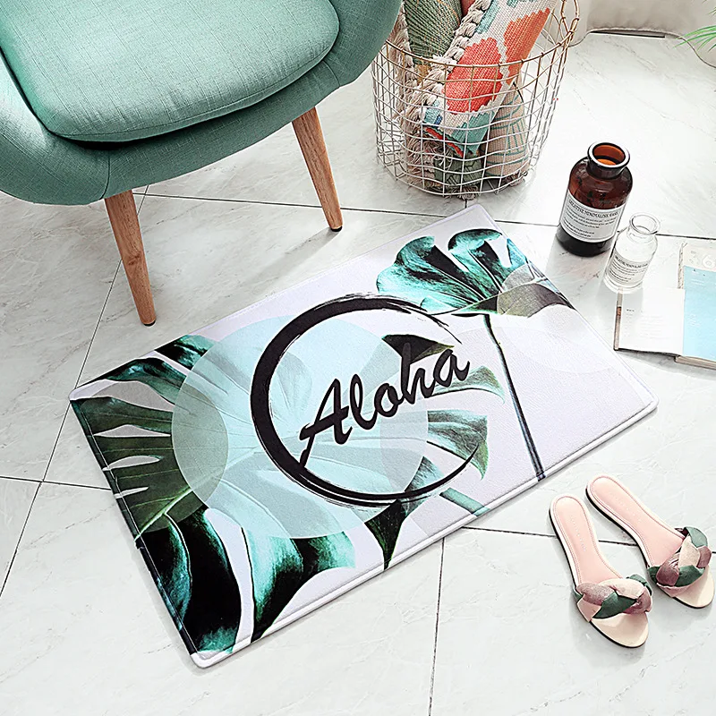 40X60 CM  Scandinavian short flannel floor cushion door cushion bedroom living room bathroom  water-absorbing anti-skid footpad