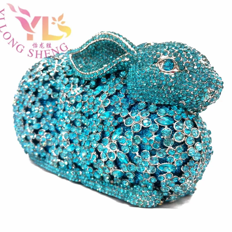 

Hard Case Evening Handbags Wholesale Pirce Fashion Rabbit Design Rhinestone Evening Clutches Hard Case Clutch Handbag YLS-A22S