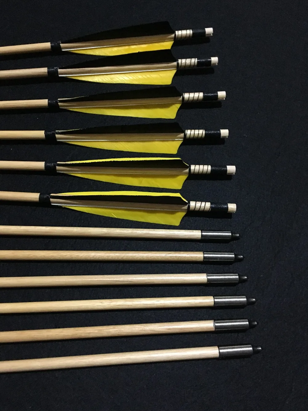 Деревянные стрелы для лука ручной работы 12 штук турецкое перо Longbow|feathers turkey|feather