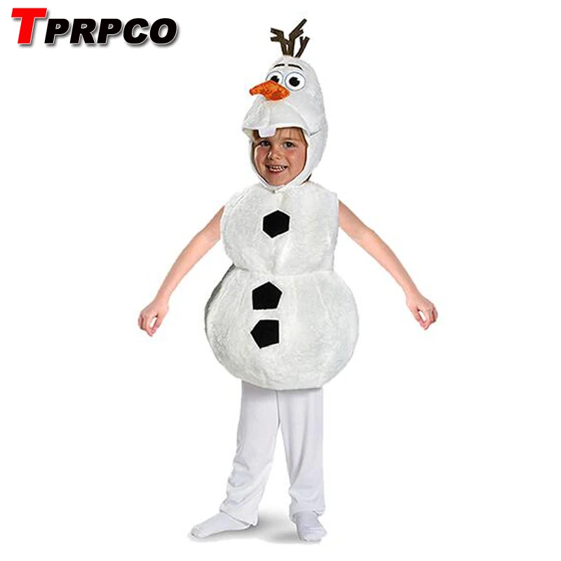 

TPRPCO Children Plush Adorable Child Halloween Olaf Costume For Toddler Kids Cartoon Movie Christmas Snowman Party Dress-up 137