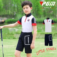 PGM профессиональная одежда для гольфа детская одежда для гольфа брендовая футболка с короткими рукавами для мальчиков летняя повседневная спортивная одежда мягкая приятная для кожи
