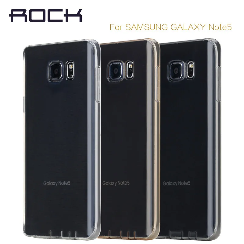 10pcs/Lot For Samsung Galaxy Note 5 Rock Slim Soft Transparent TPU Back Case Cover Skin retail box Free ship |