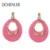 DCHENLER Zinco liga Brincos de argola grandes Brincos De Couro Grande Longo Brinco aros Oorbellen sieraden voor vrouwen estampa de leopardo aros