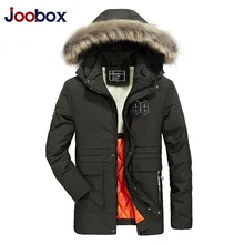 Мужская хлопчатобумажная куртка, зимняя парка, теплое пальто с меховым воротником, утепленная верхняя одежда с капюшоном, пальто joobox, Высококачественная L-XXXL, армейский зеленый цвет, 8709Y
