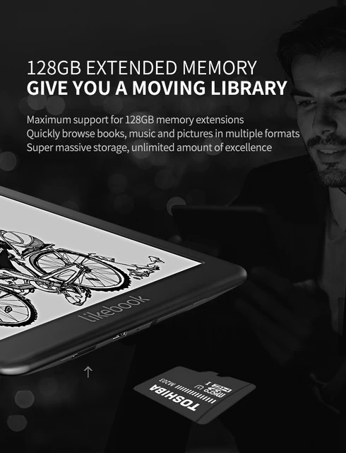 Likebook Mars eBook Reader 7.8 inch BOYUE T80D e-ink eReader 8 Core Android 6.0 2g/16g Card slot 128G extend Front Light e-Book