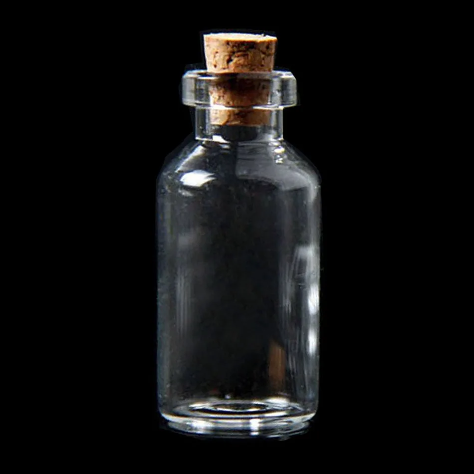 10x Blank Tiny Small Transparent Message Bottles Vials glass bottle with cork