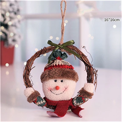 Рождество Санта Клаус с венком подвесные плюшевые игрушки для елка украшения дома детская комната подарки - Цвет: Snowmen