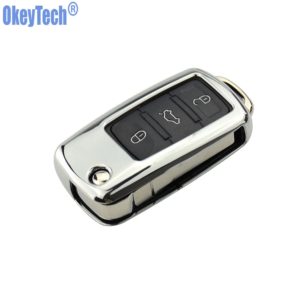OkeyTech автомобильный брелок для VW Passat Golf Jetta Bora Polo Sagitar Tiguan Skoda Octavia A5 Fabia SEAT Ibiza Leon TPU|fob