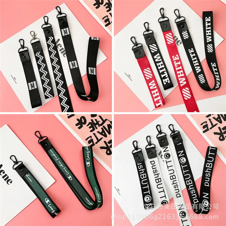 

Wavy Letter Lanyard ID Pass Card Badge Holders Cartoon Phone Neck Straps Gym Key / Mobile Phone USB Holder DIY Hang Rope Lariat