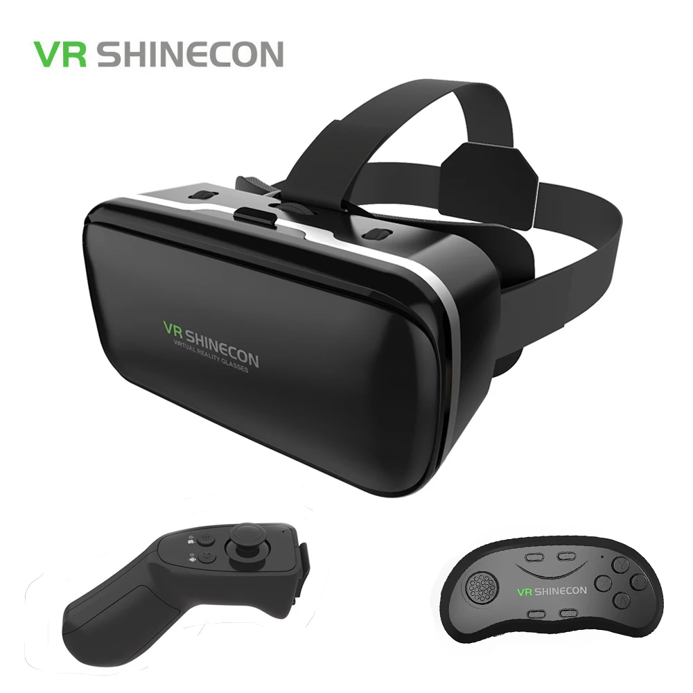 VR Shinecon 6,0 Очки виртуальной реальности картонный шлем vrbox для 4,3-6,0 дюймового смартфона с беспроводным контроллером