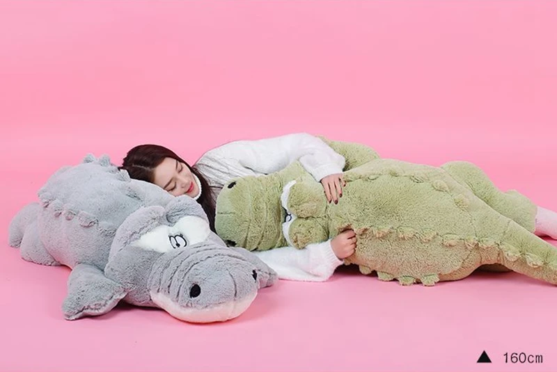 Dorimytrader Cute Soft Animal Crocodile Plush Pillow Doll Large Cartoon Alligator Toy Kids Play Doll Gift 160cm 200cm DY50114(39)