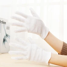 Толстые белые хлопковые перчатки ювелирные изделия рабочие перчатки этикет работа прием парад короткая медицинская перчатка Антистатическая анти вибрация