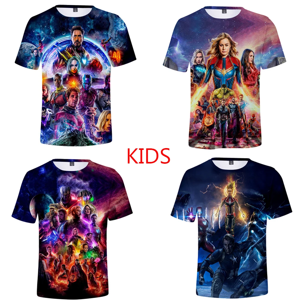 

2019 New 3D Print T-shirt Avengers 4 Movie Cosplay Costume Boys Girls Casual Tops Birthday Dresses Gift Short Sleeve