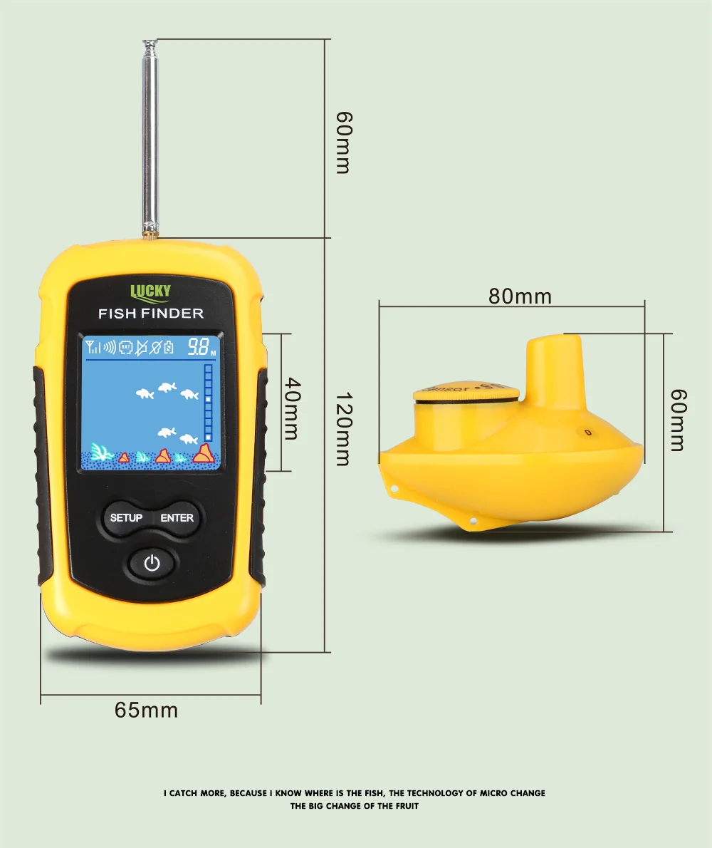 Lucky Fish Finder Sonar for Fishing Echo Sounder Sonar Sensor LCD 120M Depth Sounder Wireless Fish Finder Detector Ice Fishing finder (9)