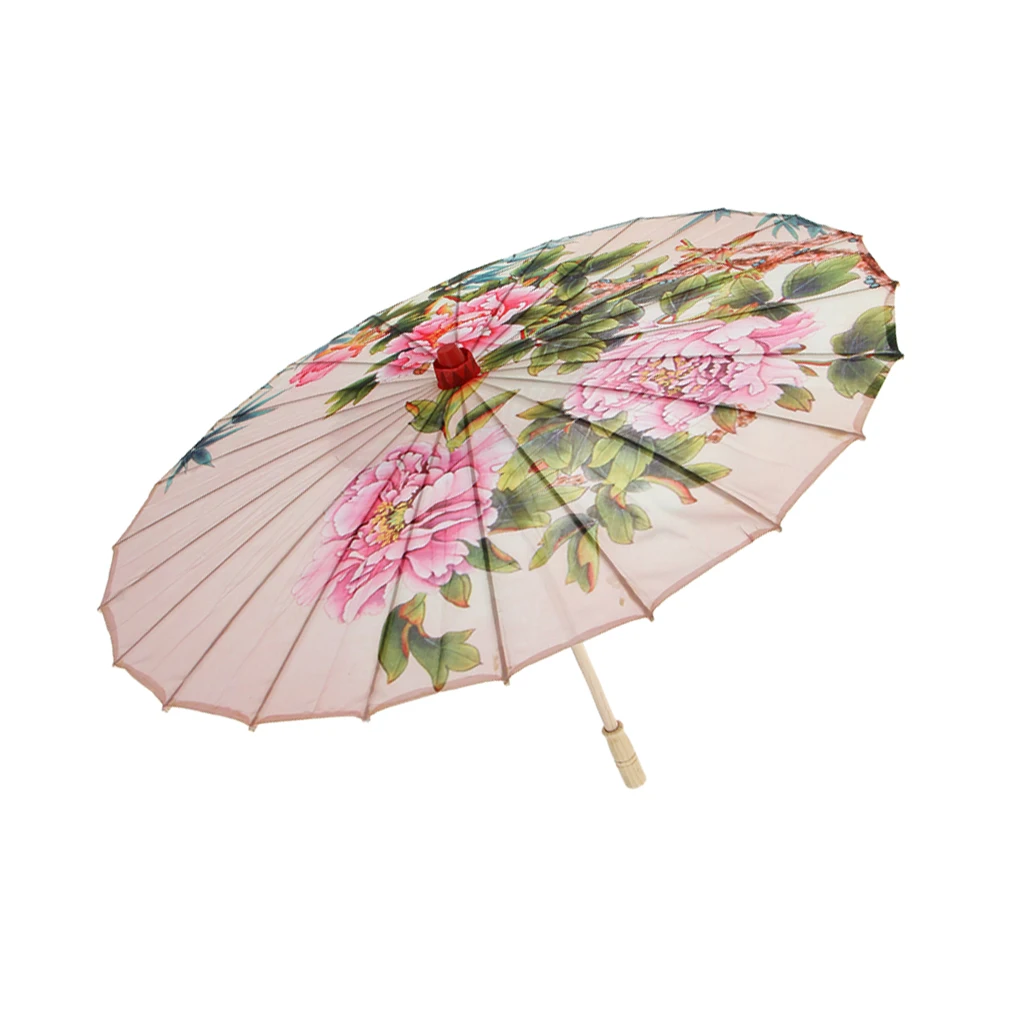 Vintage Chinese Silk Cloth Umbrella Handmade Art Painted Parasol for Wedding Party Favor Guests Gifts Performance Photo Prop