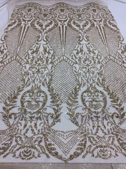 

Jolin-204 glued glitter print african mesh tulle lace 5yards for evening dress