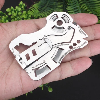 

Creative wolf head multi-function combination tool 440 stainless steel wallet card knife EDC portable outdoor pocket tools